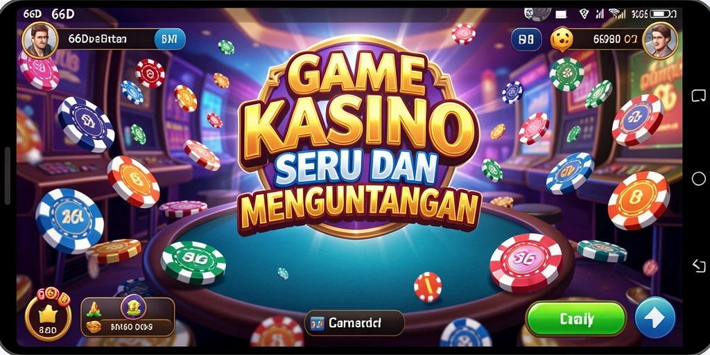 Gameplay seru dan menegangkan dalam aplikasi Kasino 66D.