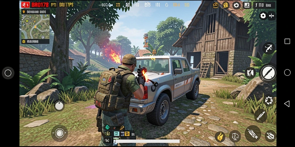 Tangkapan layar gameplay BRO178 menampilkan aksi seru dalam TPS.