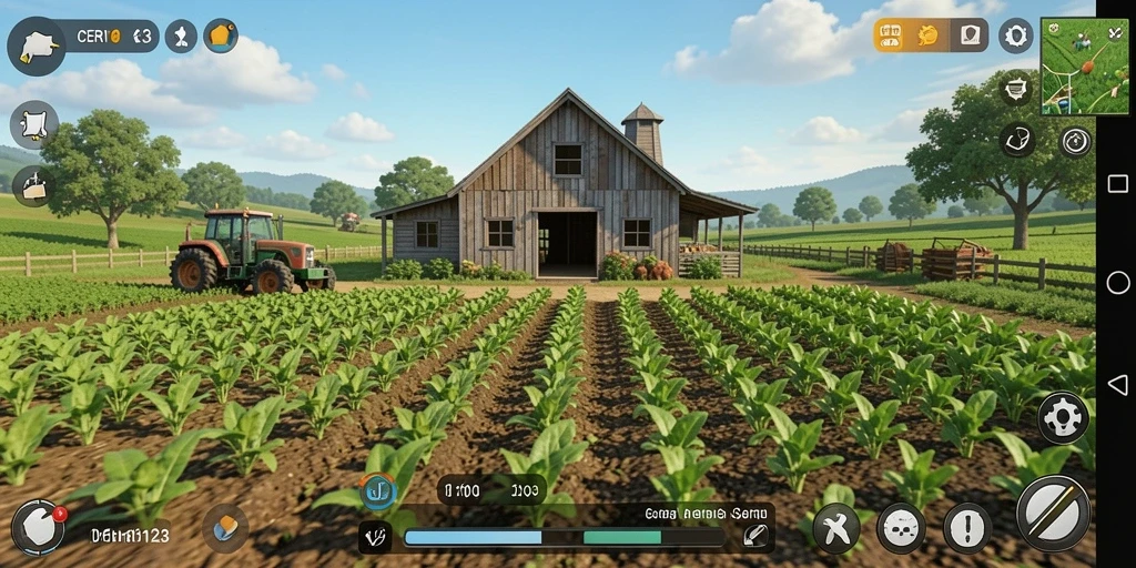 Tampilan gameplay seru dalam CERI123 dengan berbagai tanaman dan hewan.