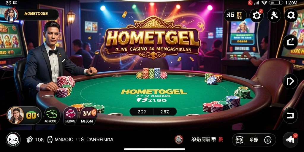 Screenshot gameplay Live Casino HOMETOGEL yang mendebarkan.