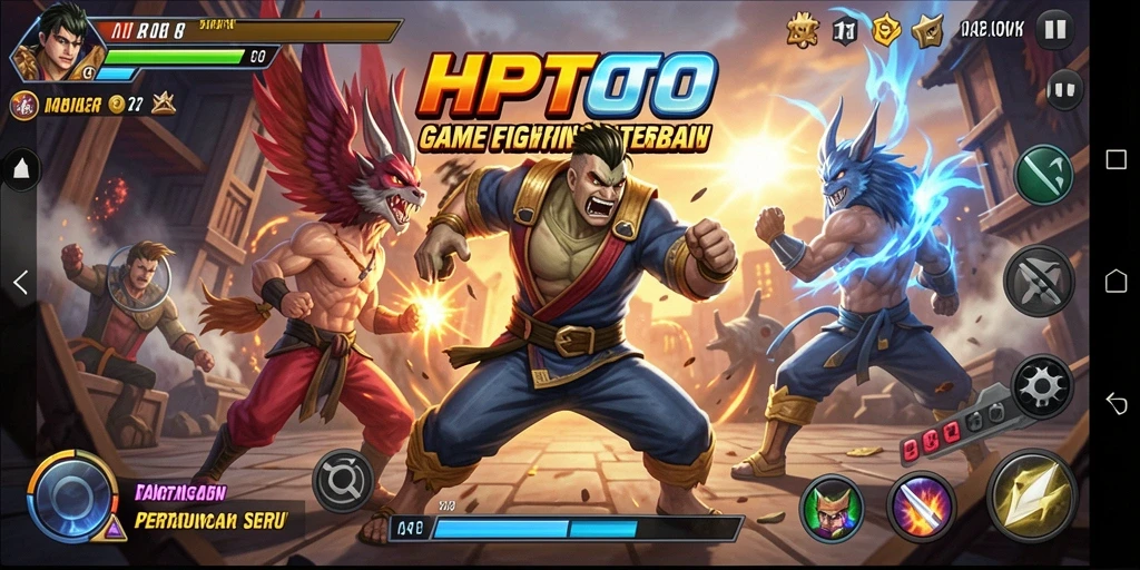 Gameplay HPTOTO yang intens dengan aksi pertarungan menarik.