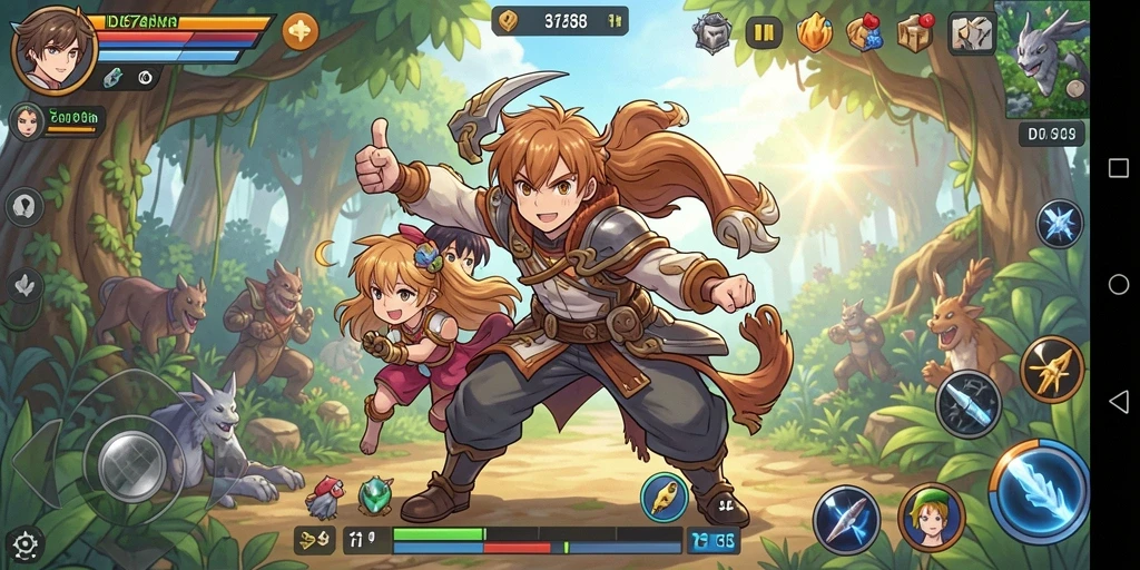 Tampilan gameplay menakjubkan dalam ID6788 dengan karakter anime yang hidup.