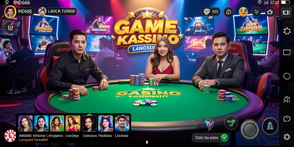 Screenshot utama IND666 menampilkan dealer profesional dan permainan kasino langsung yang menarik.