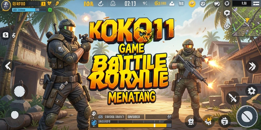 Screenshot gameplay KOKO11 dengan aksi pertempuran intens.