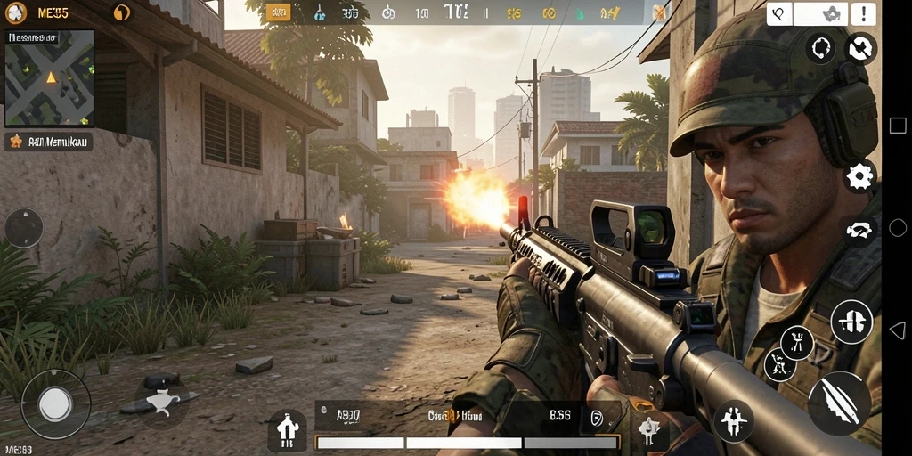 Tampilan seru gameplay FPS ME355 dengan aksi intens.