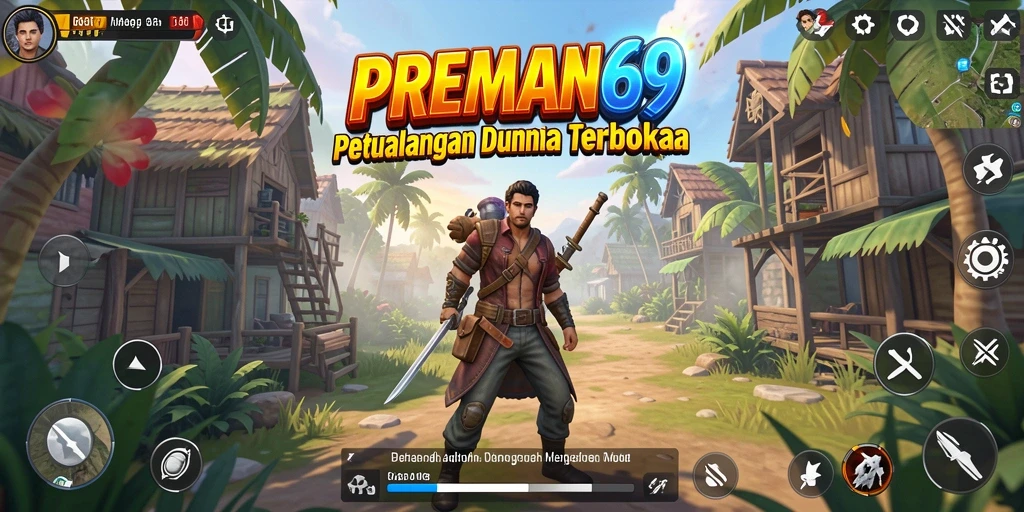 Screenshot gameplay Open World yang menampilkan aksi seru dalam PREMAN69.