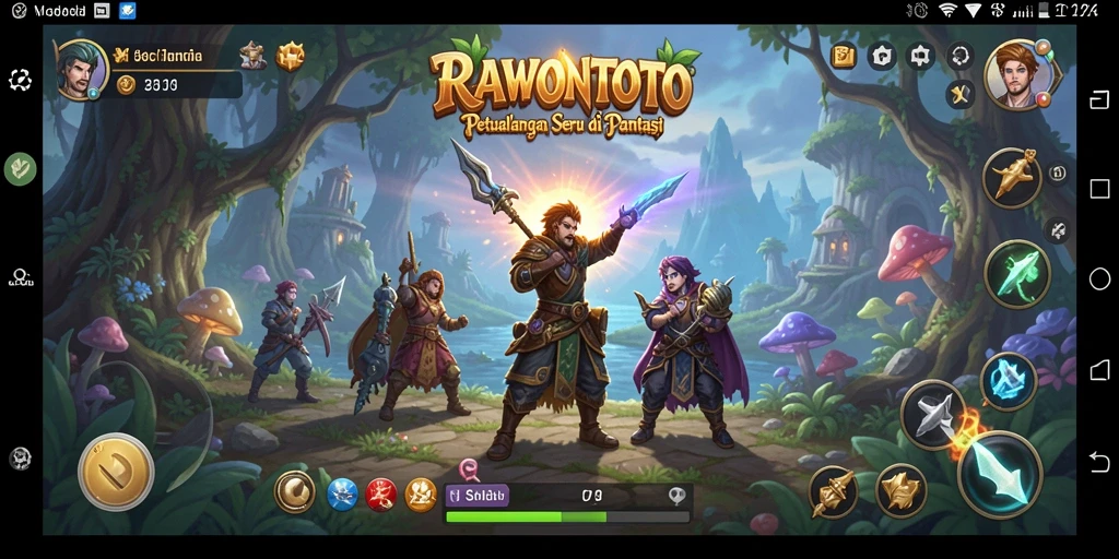 Tampilan gameplay petualangan yang menakjubkan dalam RAWONTOTO.