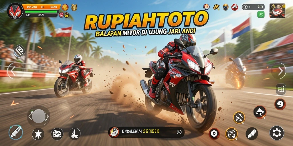 Gameplay menarik dari RUPIAHTOTO dengan balapan motor yang seru.