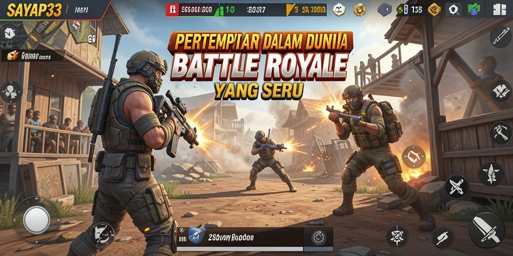Tampilan gameplay intens dari pertarungan Battle Royale di SAYAP33.