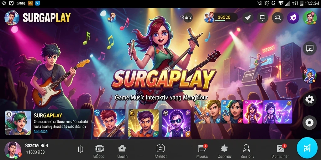 Screenshot gameplay SURGAPLAY menampilkan momen seru saat bermain musik.