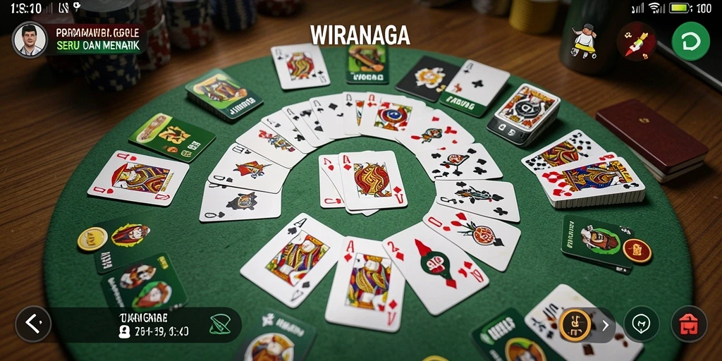 Screenshot menampilkan pemain sedang menikmati permainan Gaple di WIRANAGA.