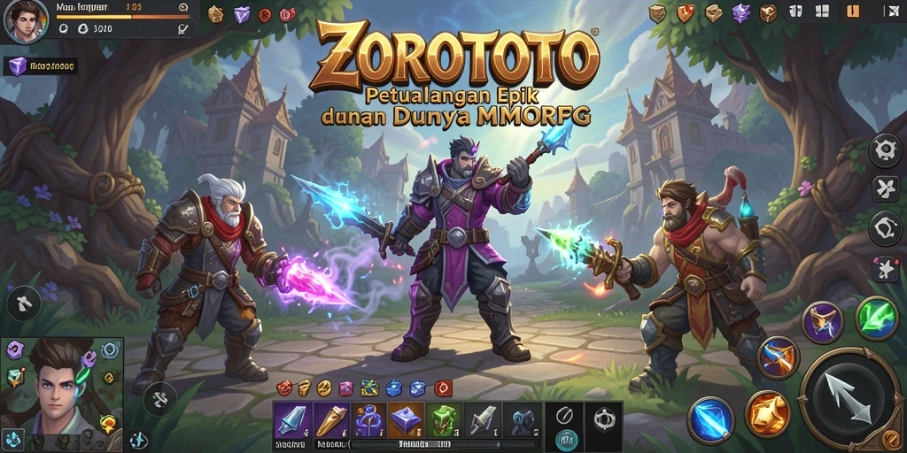 Tampilan gameplay ZOROTOTO menampilkan aksi petualangan yang seru dalam dunia MMORPG.
